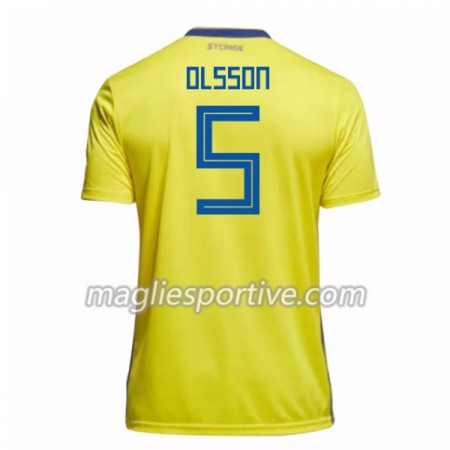 Completo Calcio Svezia Olsson 5 Divisa Prima Mondiali 2018